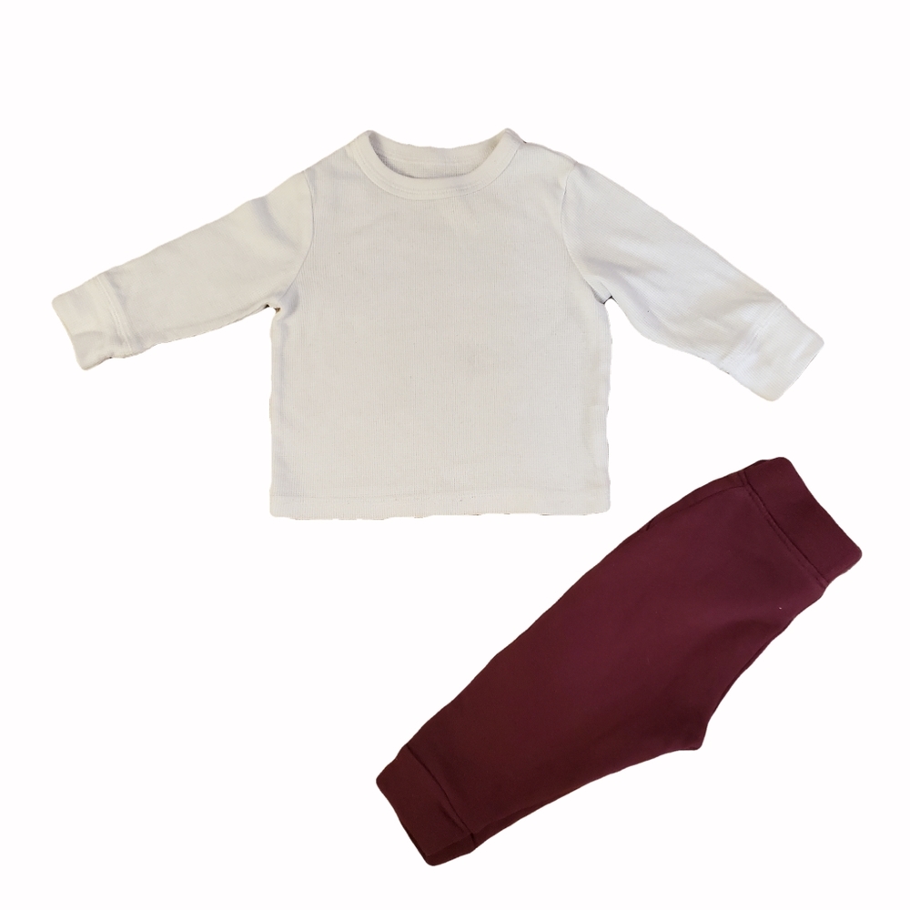 Children's Place x Garanimals Outfit - (9-12) Months - White and Burgundy